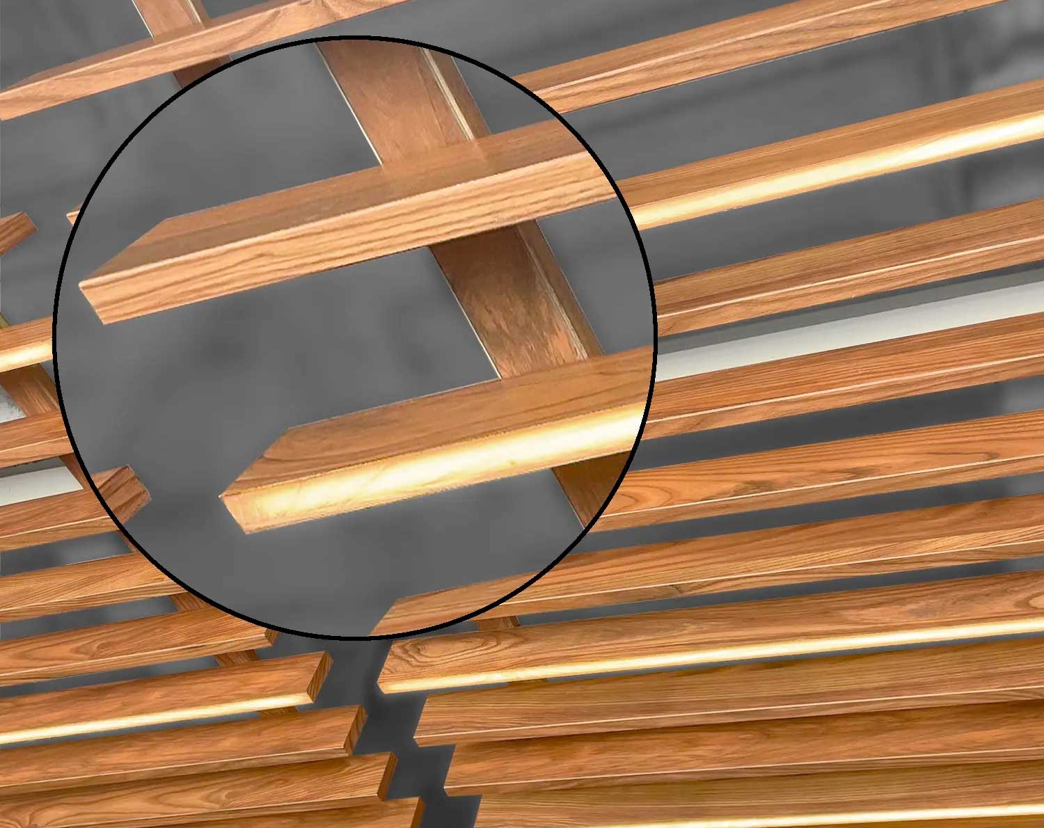 DIZAL Faux Wood Battens Integrated Lighting