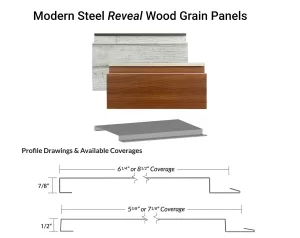 Modern Steel Reveal Wood Grain Panels