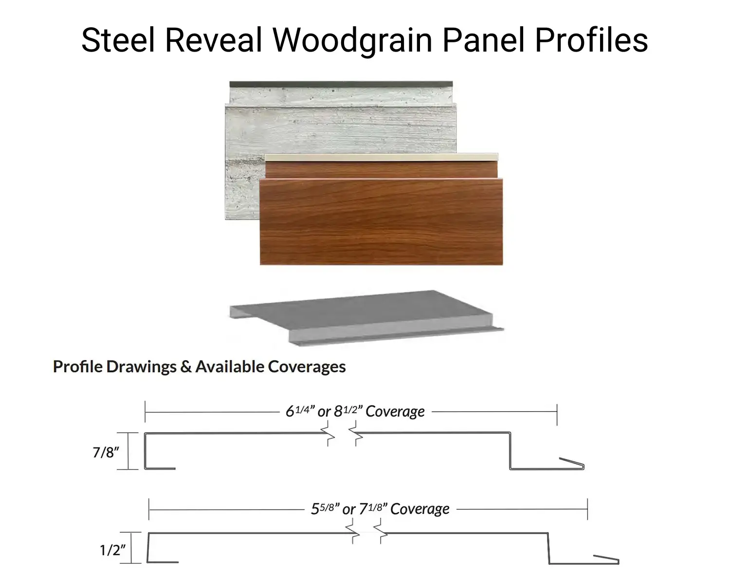Steel Reveal Wood Grain Panels