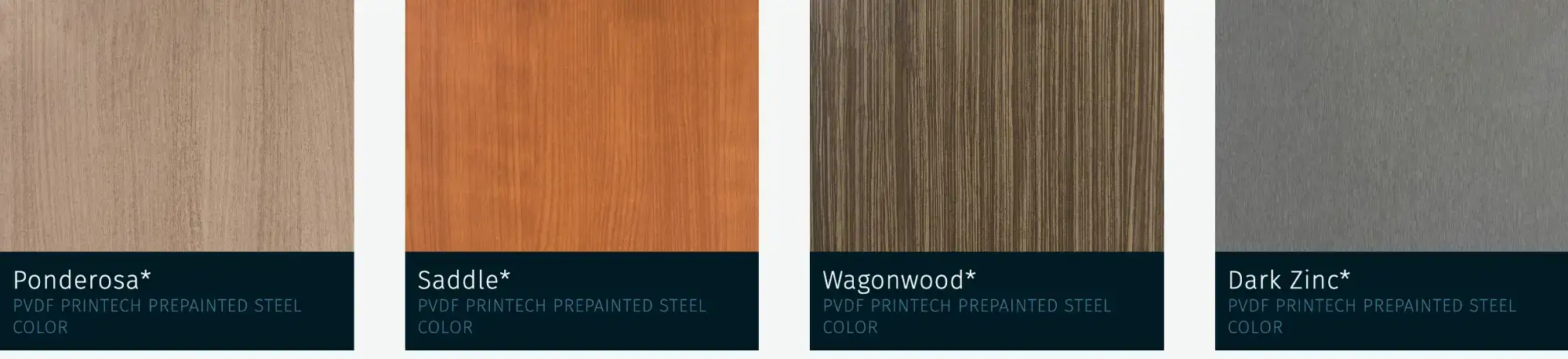 Modern Steel Variable Width Woodgrain Colors