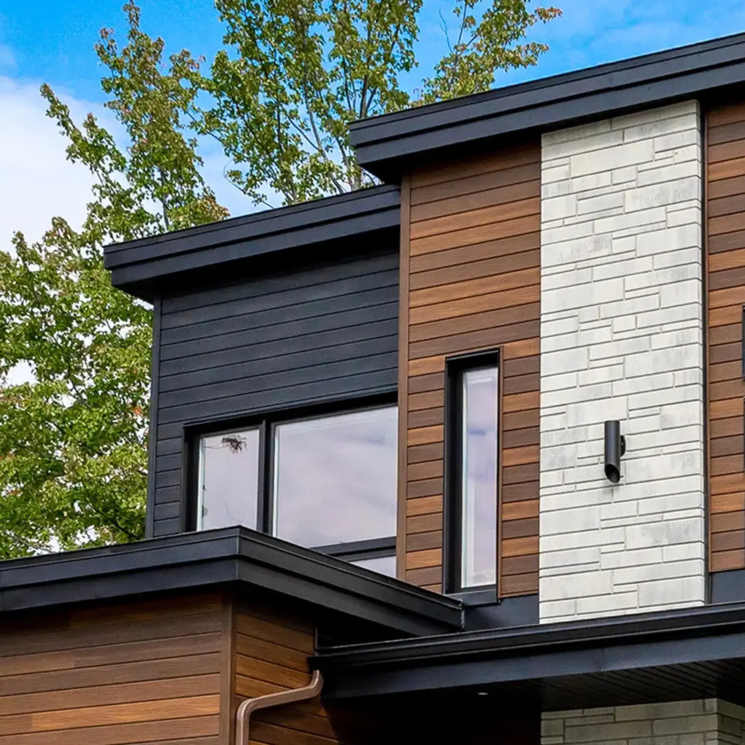 Modern Steel Wood Grain Metal Siding