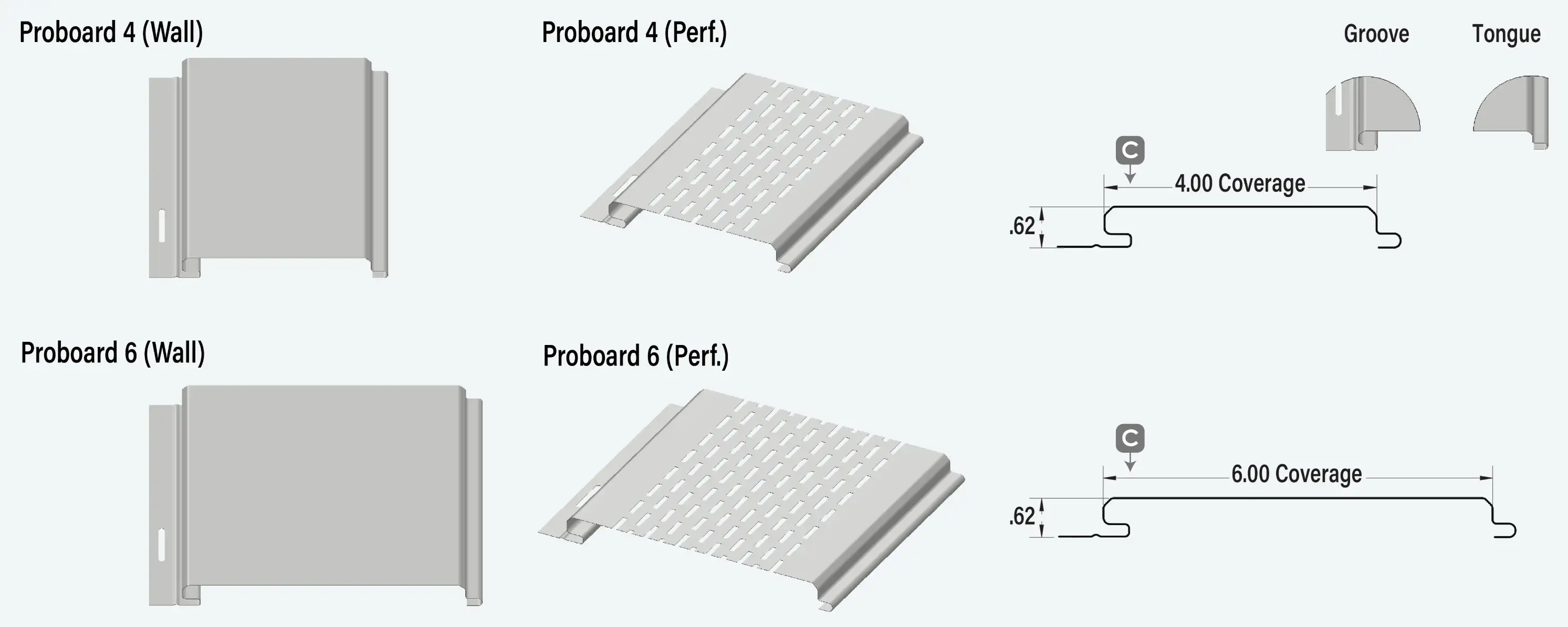 Proboard Modern Steel Closed Joint Panels