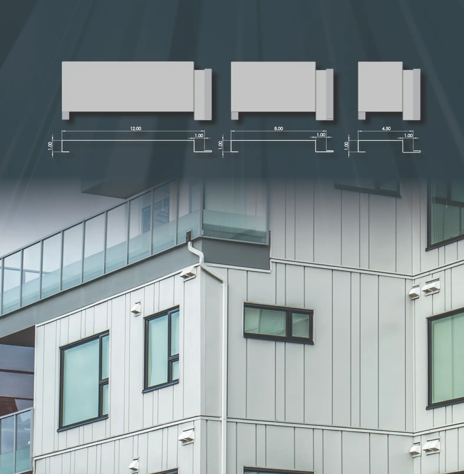 Modern Steel Variable Width Cladding