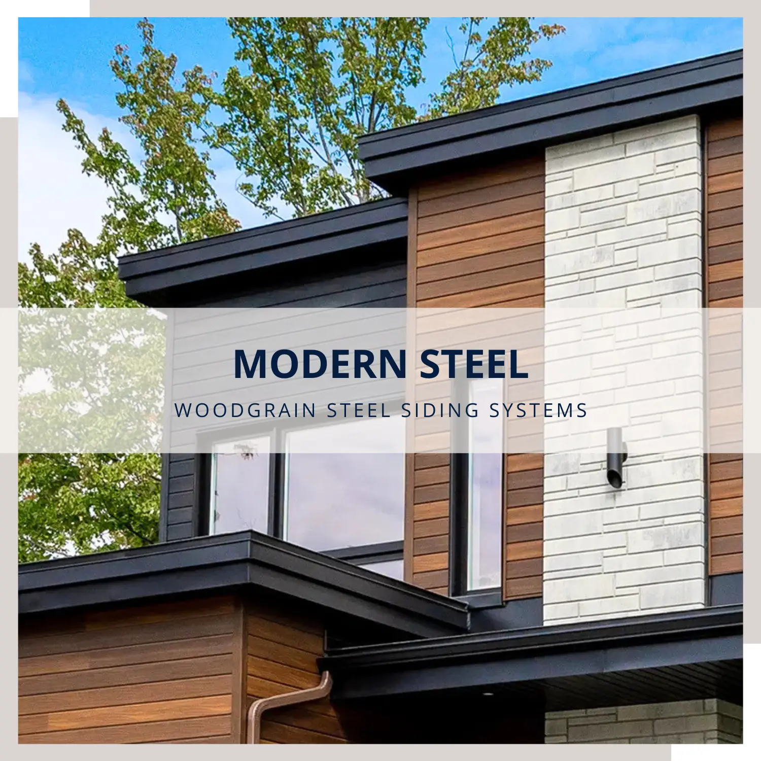 Modern Steel Wood Grain Cladding